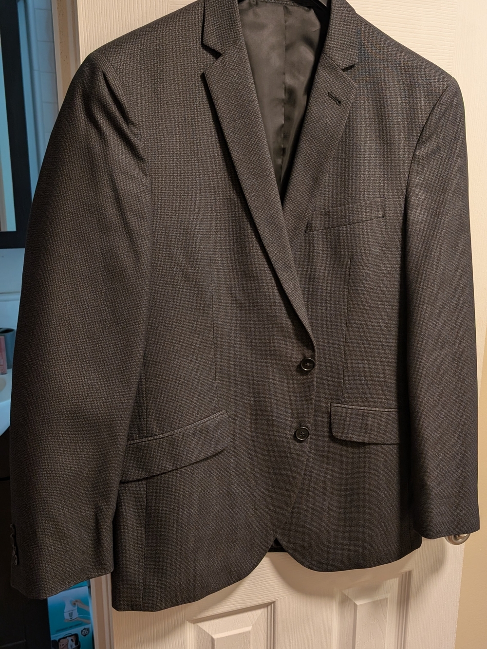 Kenneth Cole Men's Dark Gray Two-Button Suit Jacket